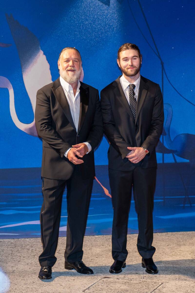 Russell Crowe e il figlio Tennyson Spencer Crowe a Venezia 83 - foto Martina Dal Piano per Think Movies