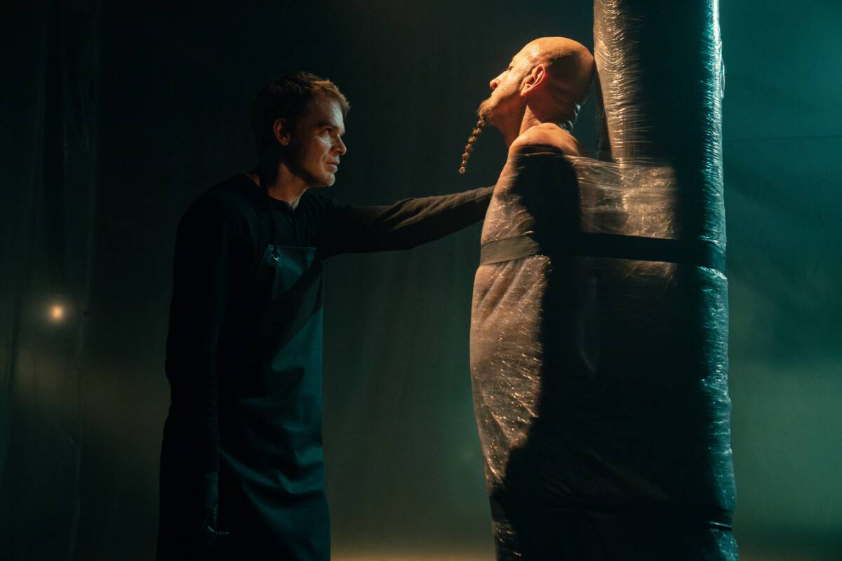 L-R: Michael C. Hall as Dexter Morgan and Shavo Odadjian as R.H. Martin in Dexter: Resurrection, episode 1, season 2, streaming on Paramount+, 2026. Photo Credit: Matt Infante/Paramount+.