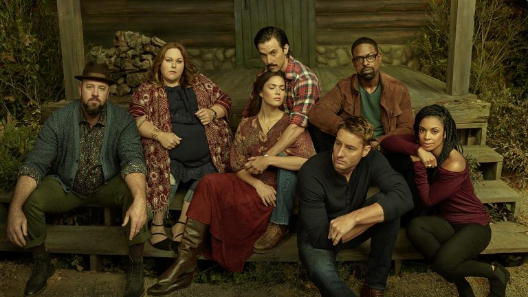 THIS IS US -- Season: 3 -- Pictured: (l-r) Chris Sullivan as Toby, Chrissy Metz as Kate Pearson, Mandy Moore as Rebecca Pearson, Milo Ventimiglia as Jack Pearson, Justin Hartley as Kevin Pearson, Sterling K. Brown as Randall Pearson, Susan Kelechi Watson as Beth Pearson -- (Photo by: NBC)