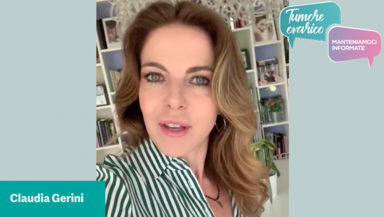 Claudia Gerini testimonial della campagna “Tumore ovarico: manteniamoci informate” per invitare le donne a “mantenersi informate”