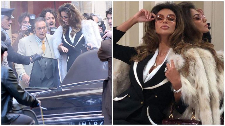 House of Gucci: Madalina Ghenea è Sophia Loren nei video e scatti dal set di Roma, al suo fianco Al Pacino