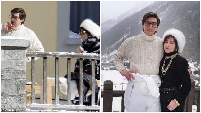 “House of Gucci”: Lady Gaga e Adam Driver nei primi scatti dal set di Gressoney