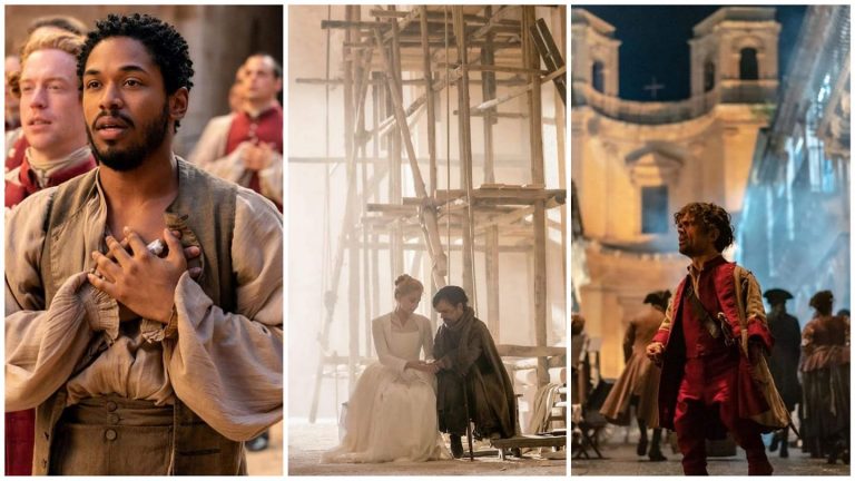 Cyrano: Peter Dinklage, Haley Bennet e Kelvin Harrison Jr. nelle prime immagini del musical di Joe Wright