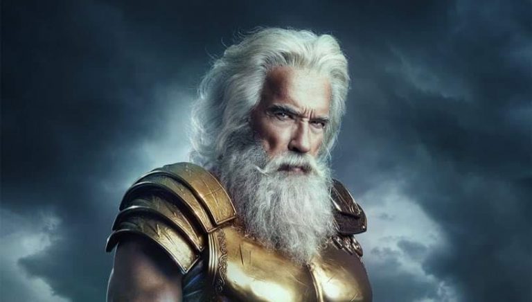 Arnold Schwarzenegger stuzzica in fan con un misterioso poster in cui veste i panni di Zeus
