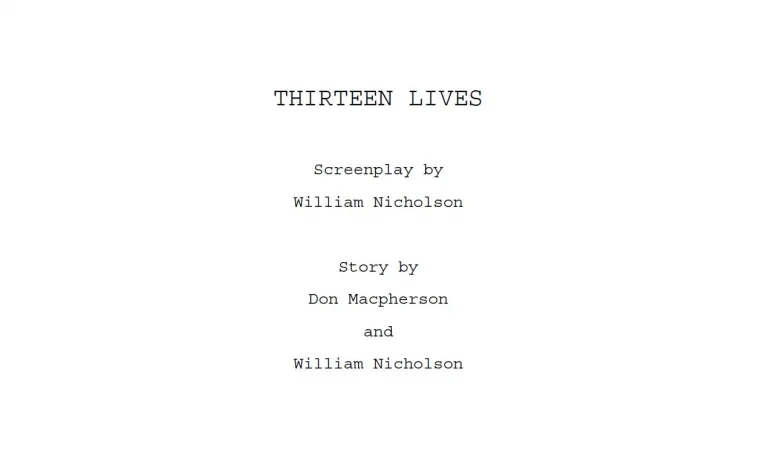 sceneggiatura thirteen lives