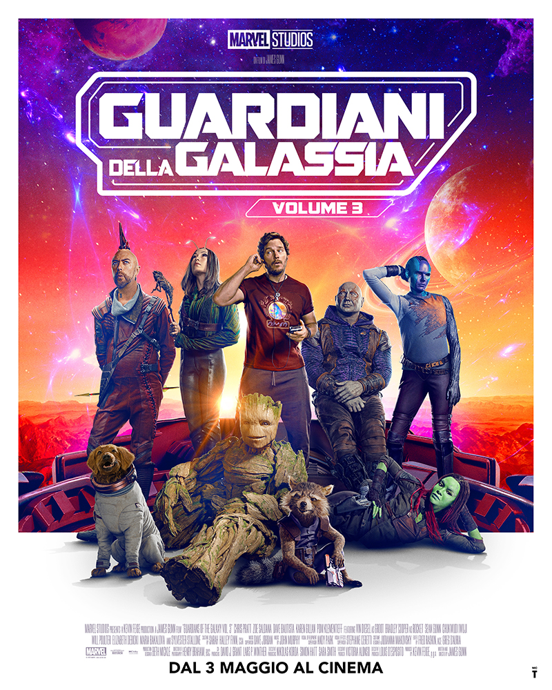 I personaggi del film Guardiani della Galassia ritratti in posa
