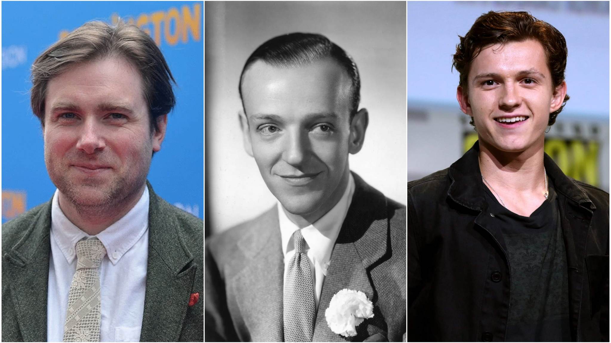collage di foto di Paul King, Fred Astaire e Tom Holland
