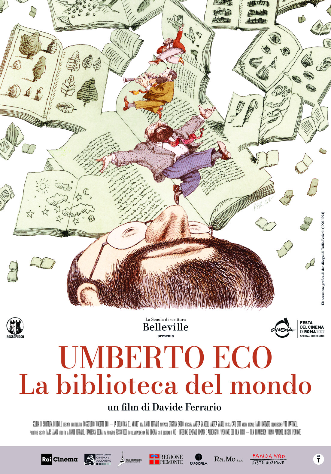 Poster Umberto eco la biblioteca del mondo