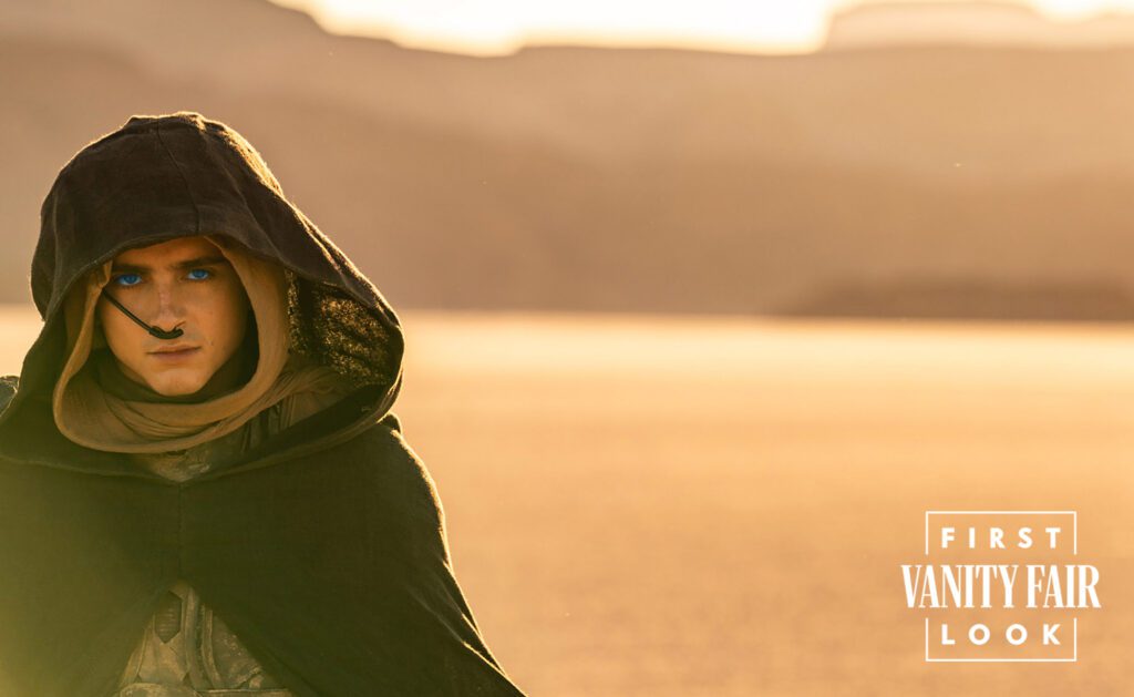 Timothée Chalamet nel deserto del film Dune 2
