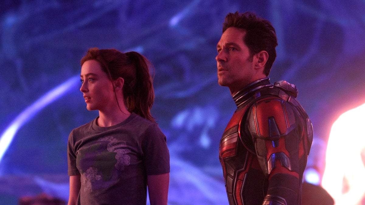 Paul Rudd e Kathryn Newton in Ant-Man and Wasp Quantumania