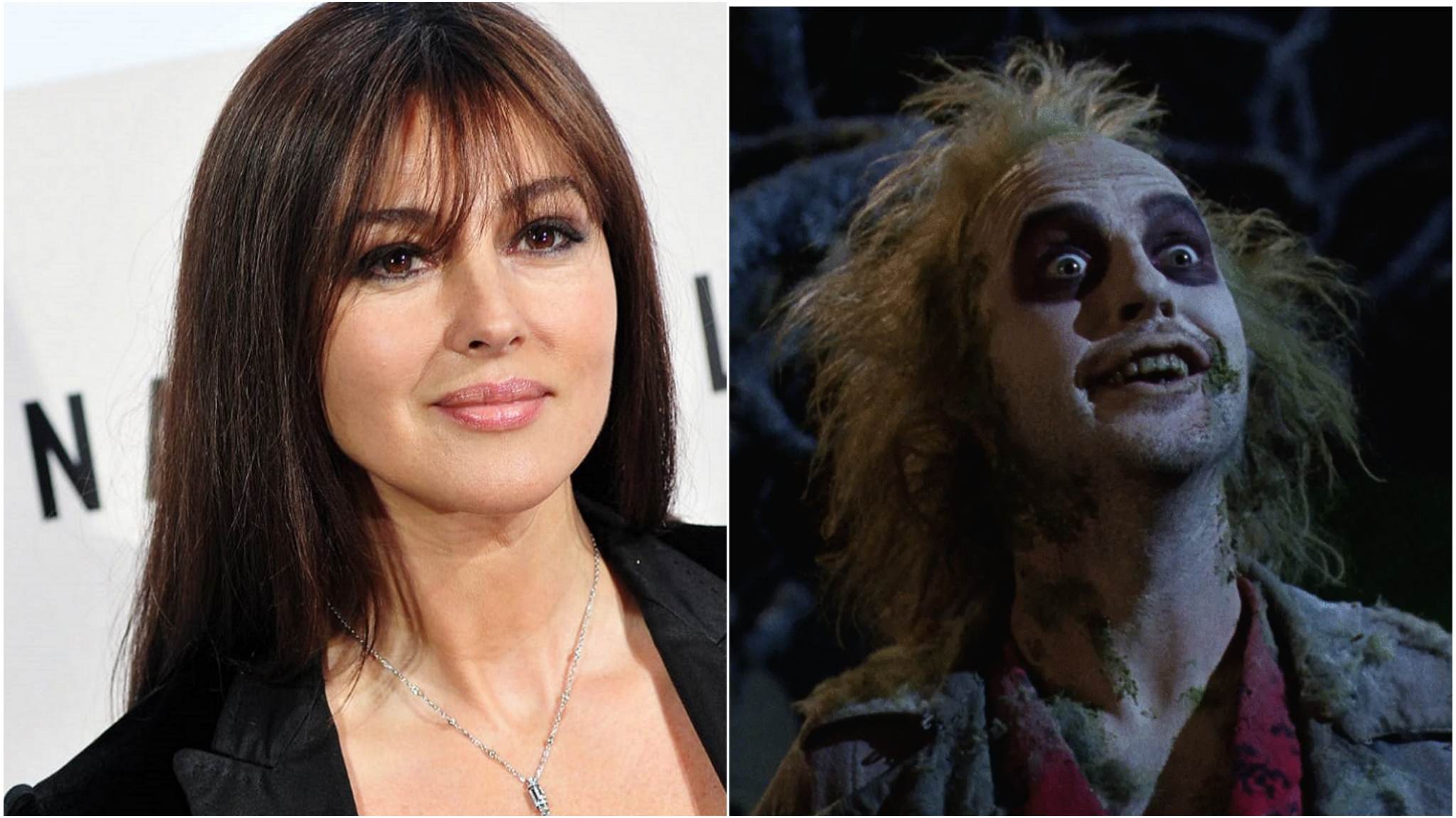 collage immagini Monica Bellucci Beetlejuice 2