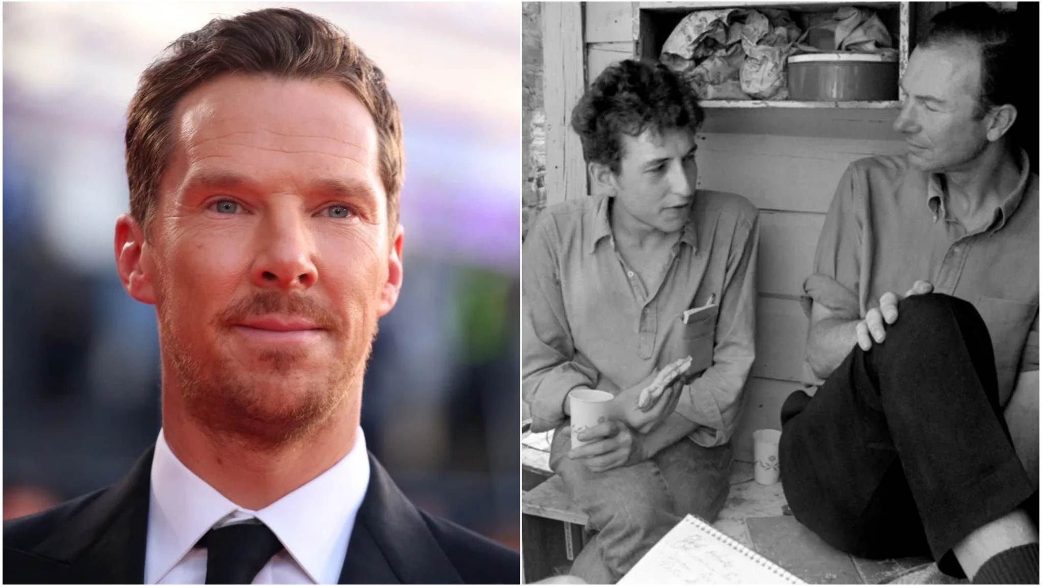 collage immagini Benedict Cumberbatch, Bob Dylan, Pete Seeger