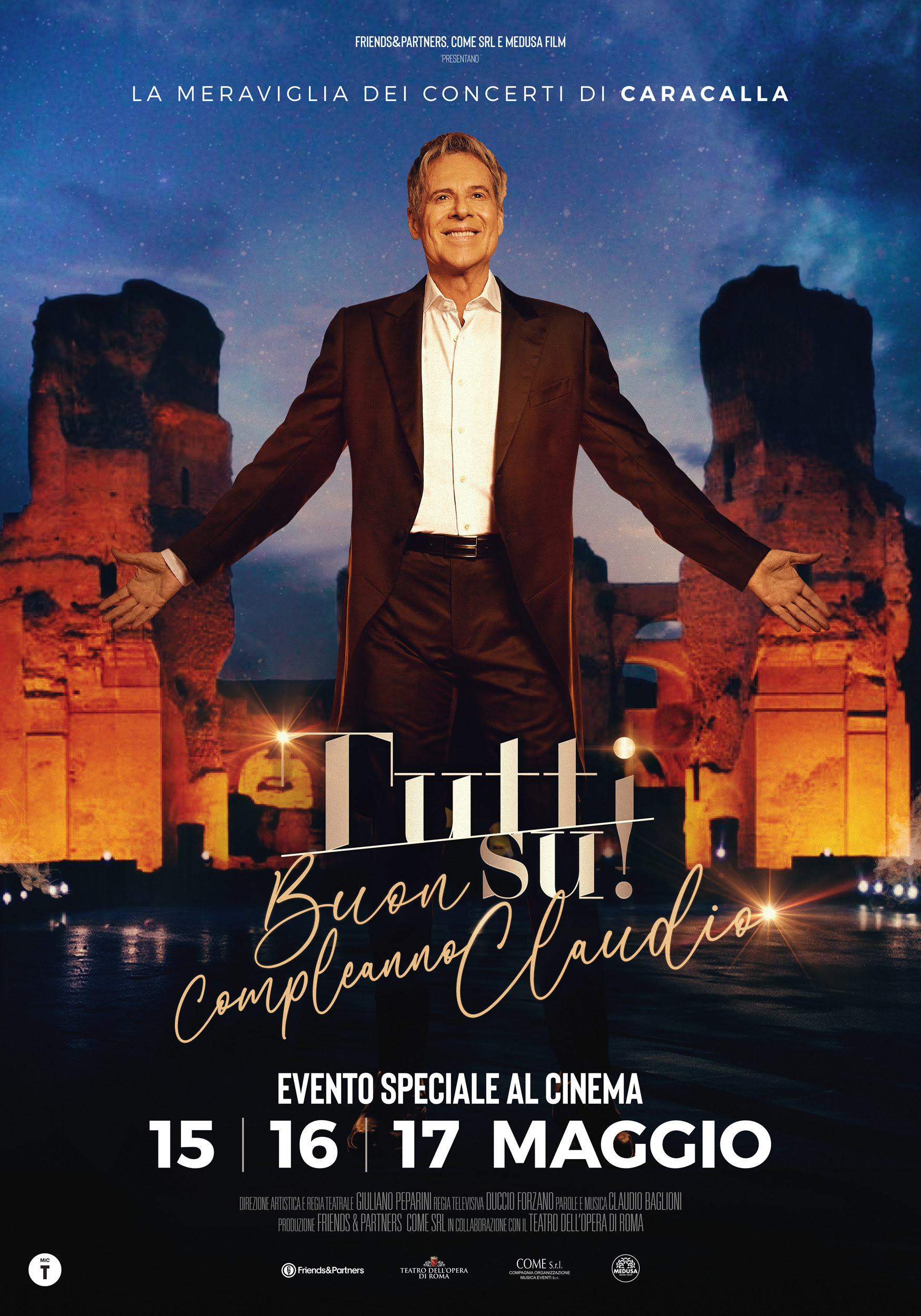 Claudio Baglioni nel poster di Buon Compleanno Claudio