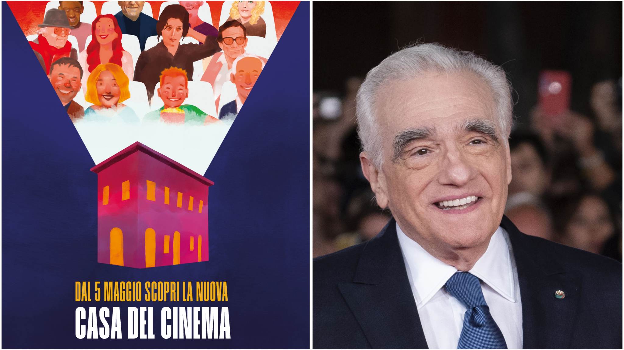 collage poster casa del cinema e martin scorsese