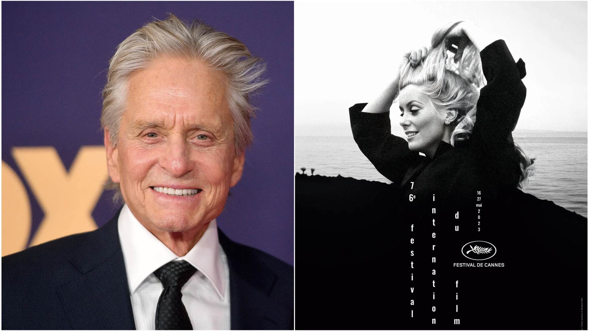 collage immagini michael douglas festival ci cannes