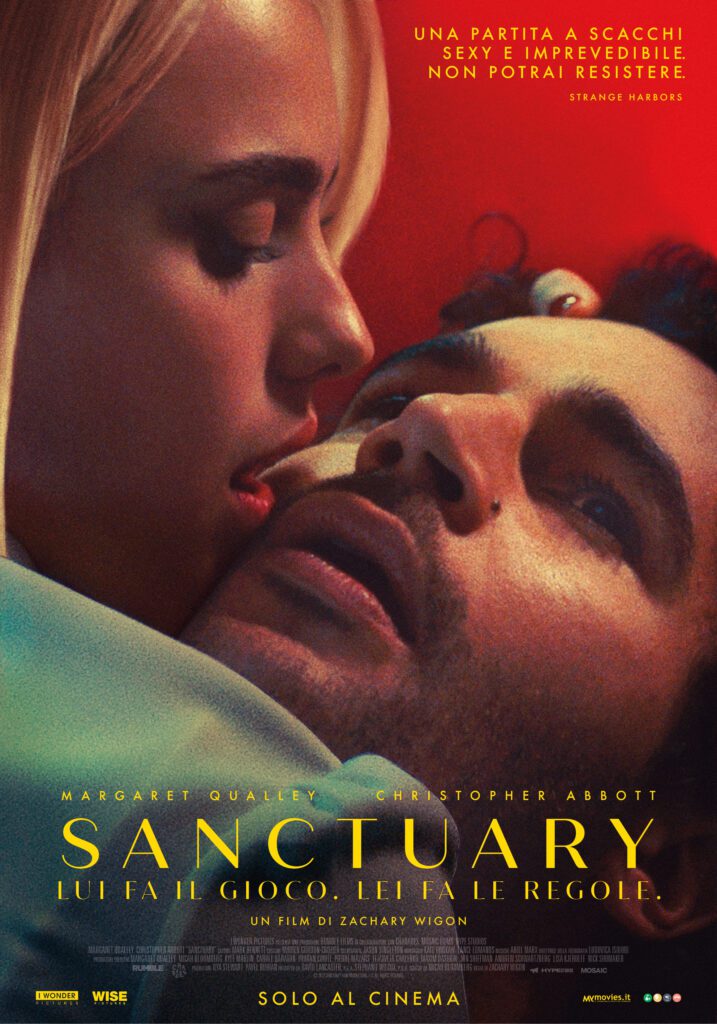 Margareth Qualley e Christopher Abbott nel poster di Sanctuary