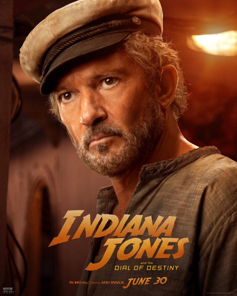 Antonio Banderas nel character poster di Indiana Jones 5 