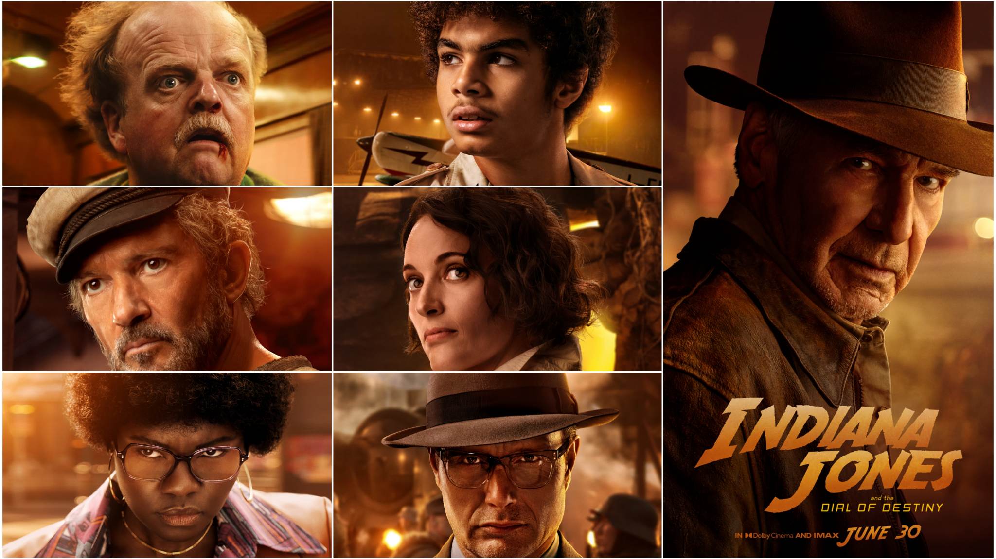 collage character poster Indiana Jones 5