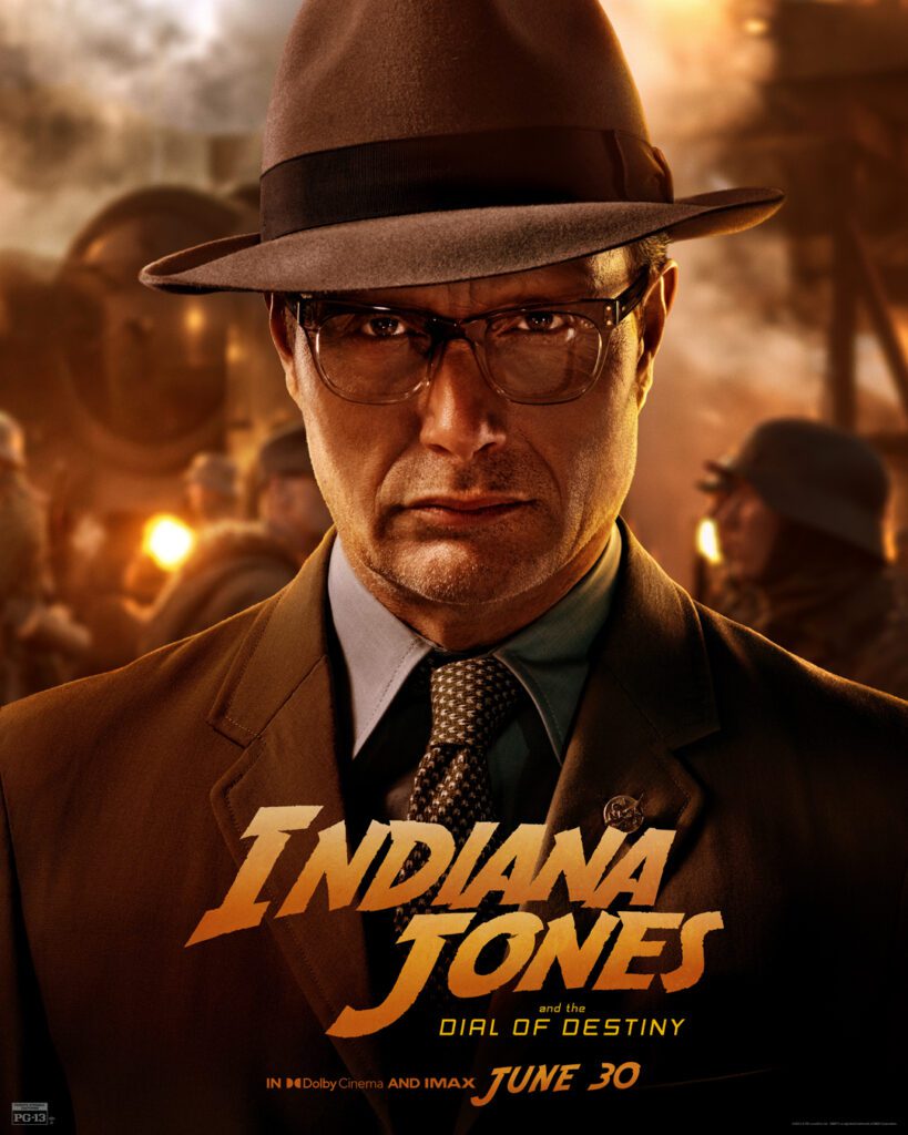 Mads Mikkelsen nel character poster di indiana Jones 5 