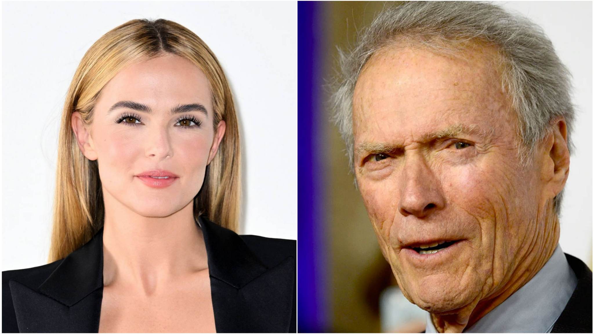 Zoey Deutch e Clint Eastwood collage immagini