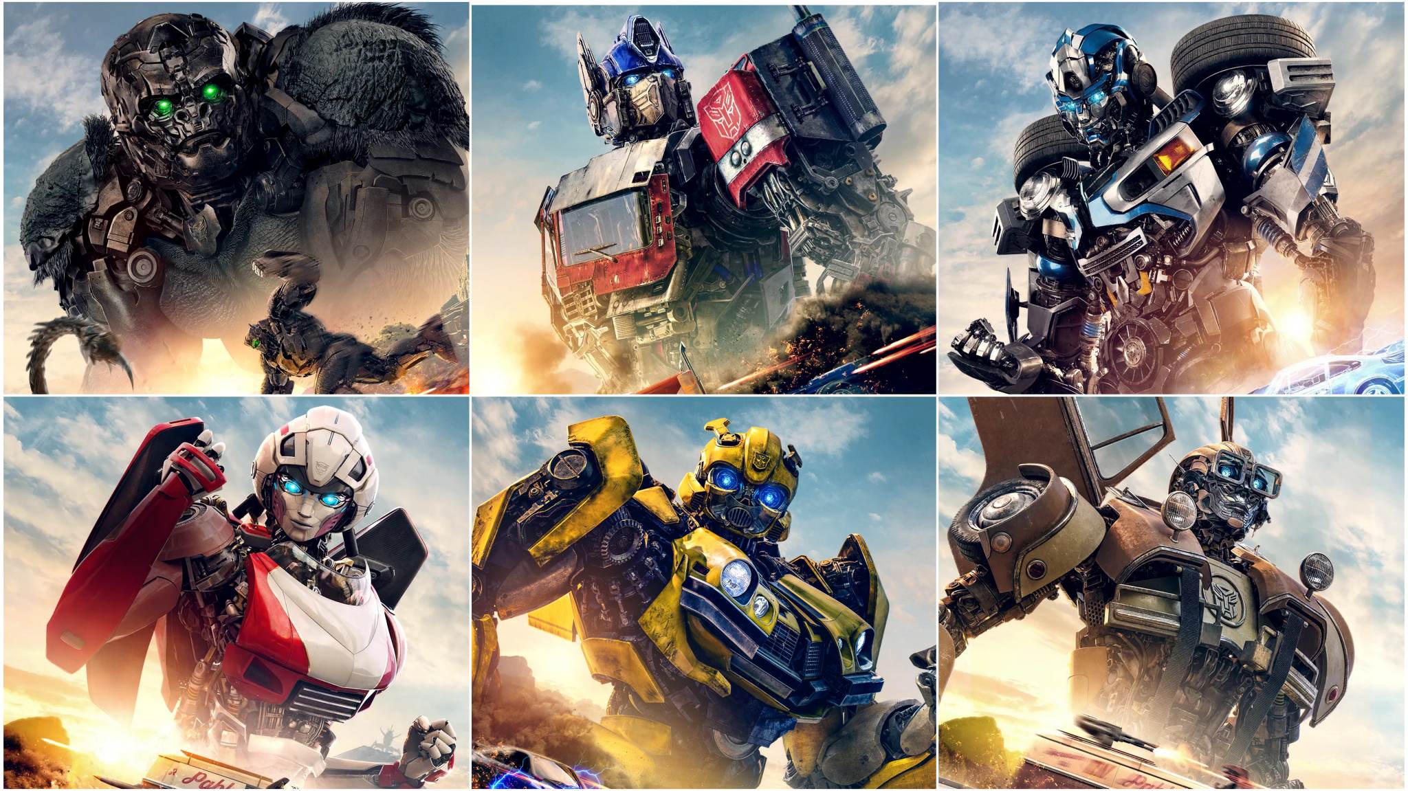 collage nuovi character poster Transformers il Risveglio