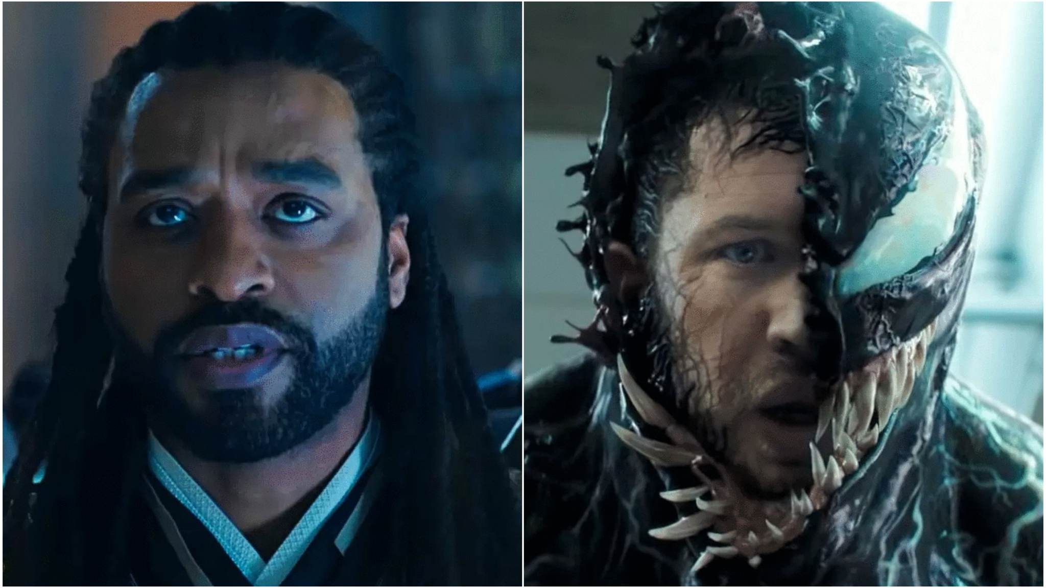 collage immagini venom e Chiwetel Ejiofor