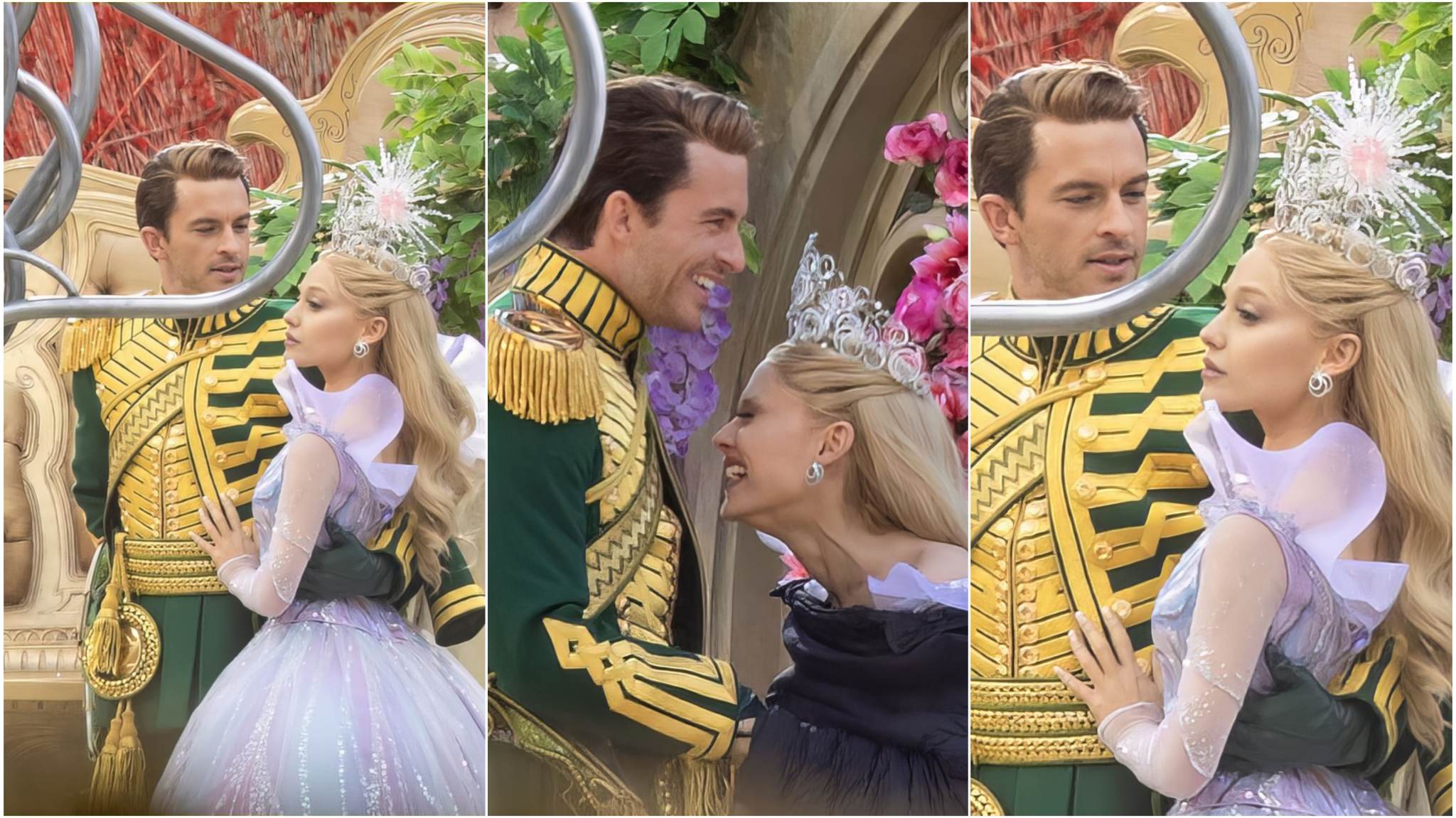 collage immagini Jonathan Bailey e Ariana Grande in Wicked