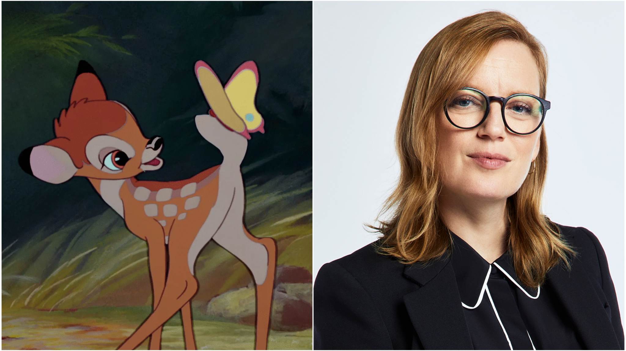 collage immagine animazione Bambi e Sarah Polley