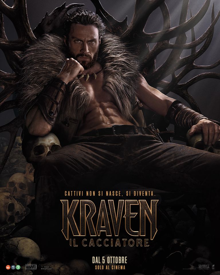 Aaron Taylor-Johnson nel poster di Kraven il Cacciatore