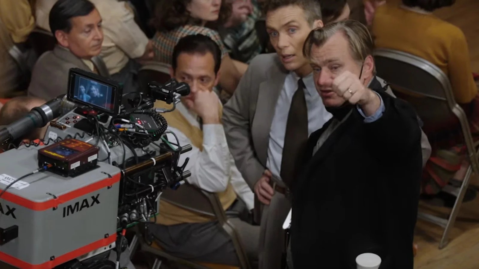 Christopher Nolan e Cillyan Murphy sul set di Oppenheimer