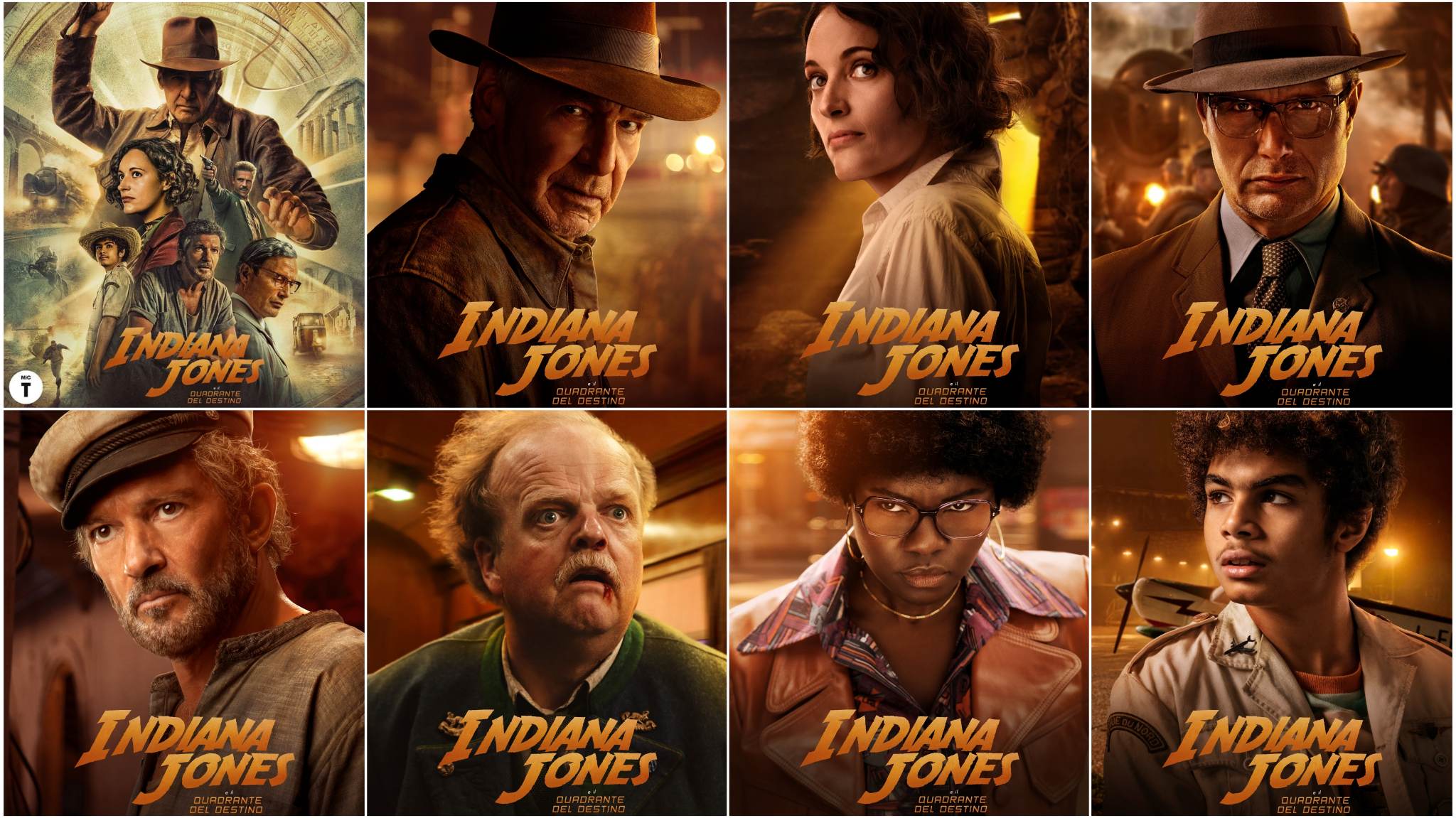 collage poster e character poster italiani di Indiana jones 5