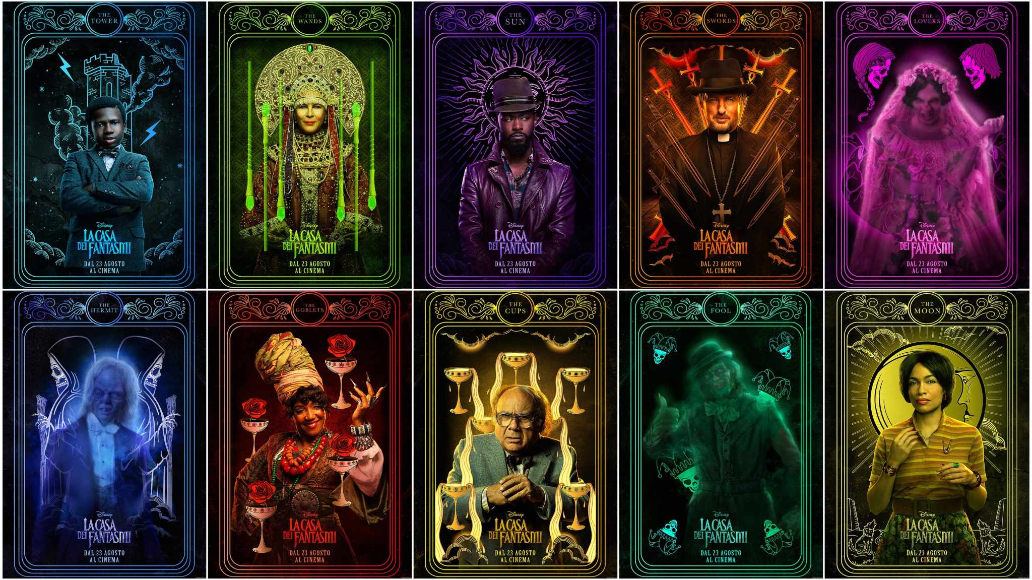 collage character poster la casa dei fantasmi