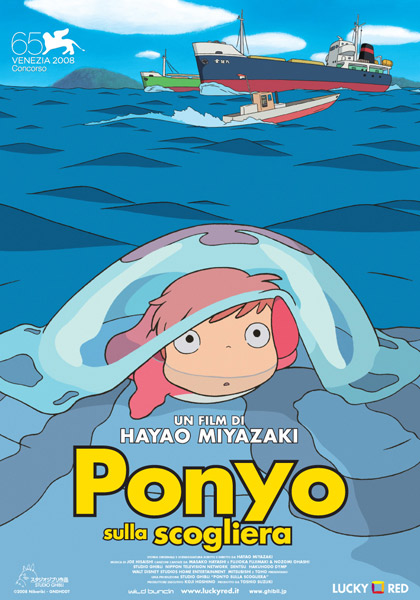 poster ponyo sulla scogliera