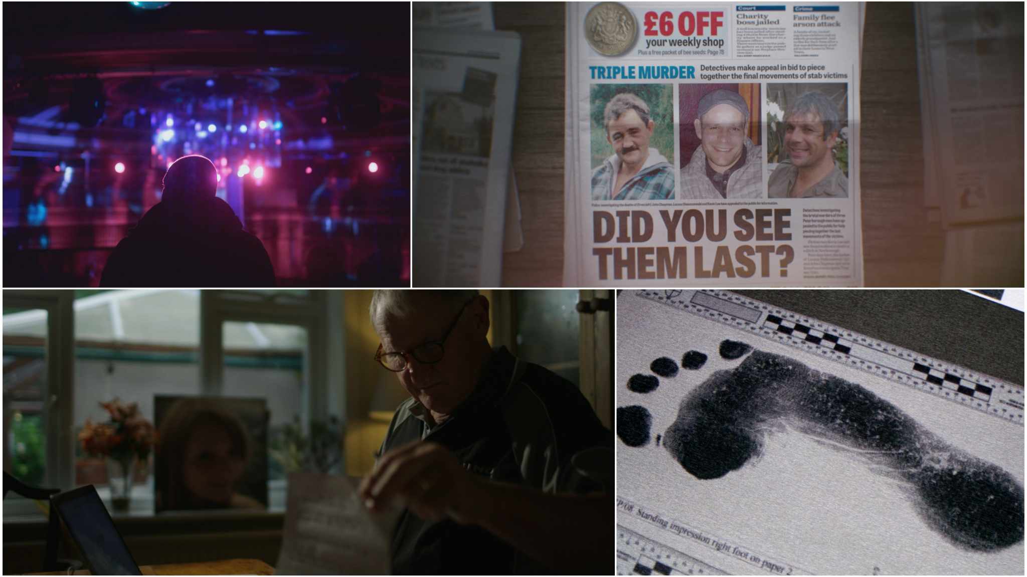 collage immagini docu-serie crime sky