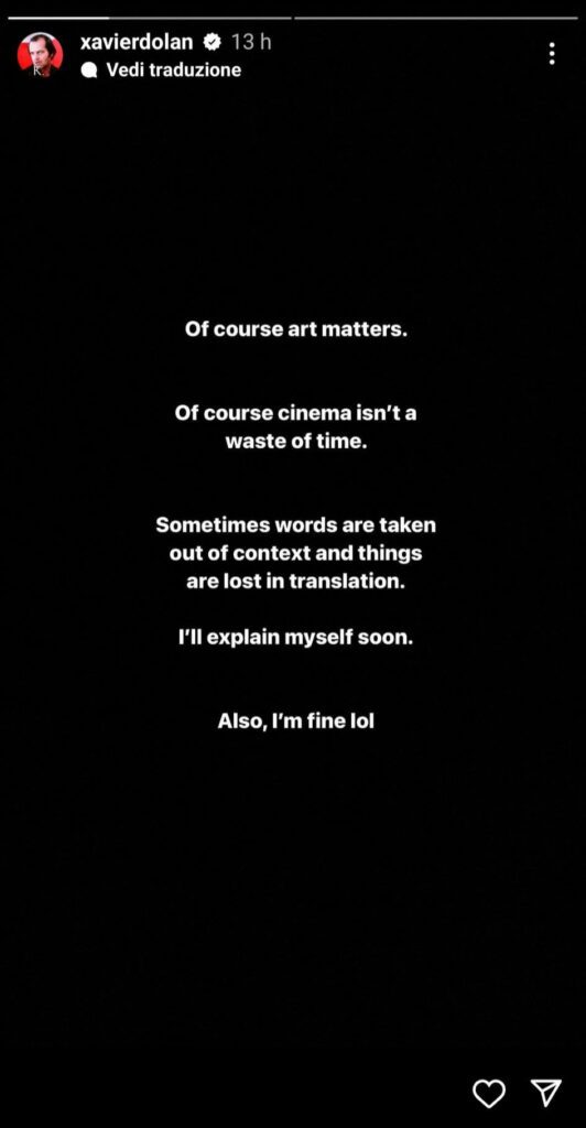 storie instagram xavier dolan