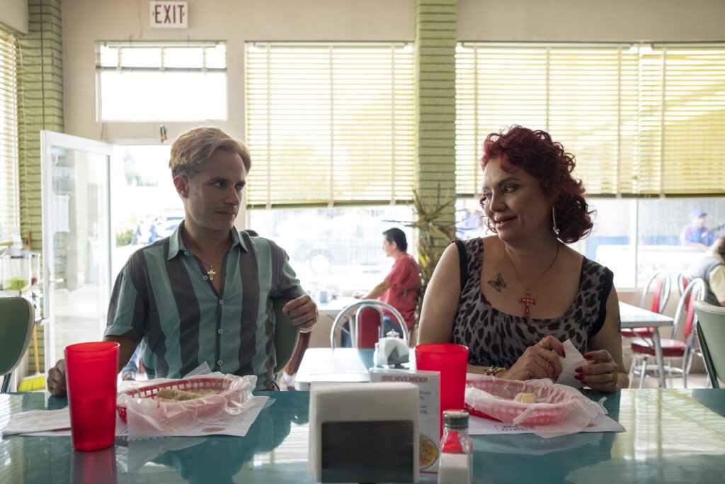 Gael García Bernal and Perla De La Rosa in Cassandro. Photo_ Alejandro Lopez Pineda © AMAZON CONTENT SERVICES LLC
