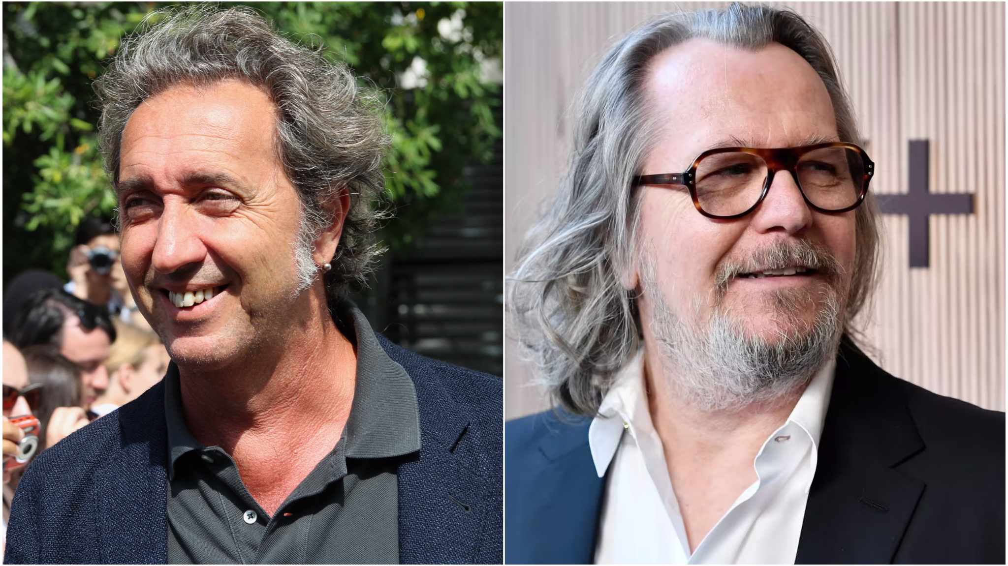collage immagini Gary Oldman e Paolo Sorrentino