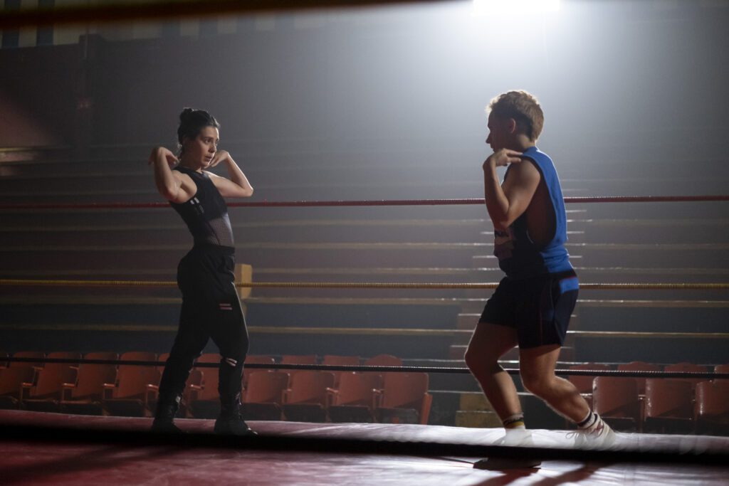 Roberta Colindrez and Gael García Bernal in Cassandro. Photo_ Alejandro Lopez Pineda © AMAZON CONTENT SERVICES LLC