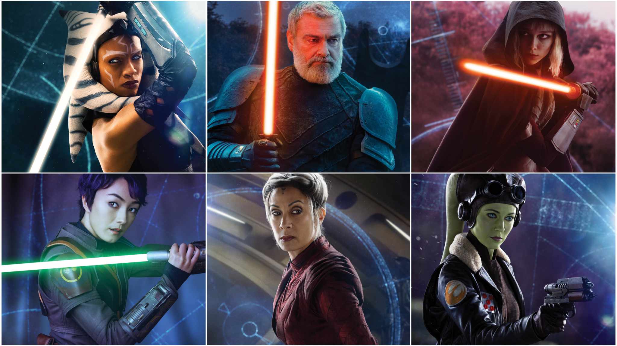 collage character poster serie ahsoka