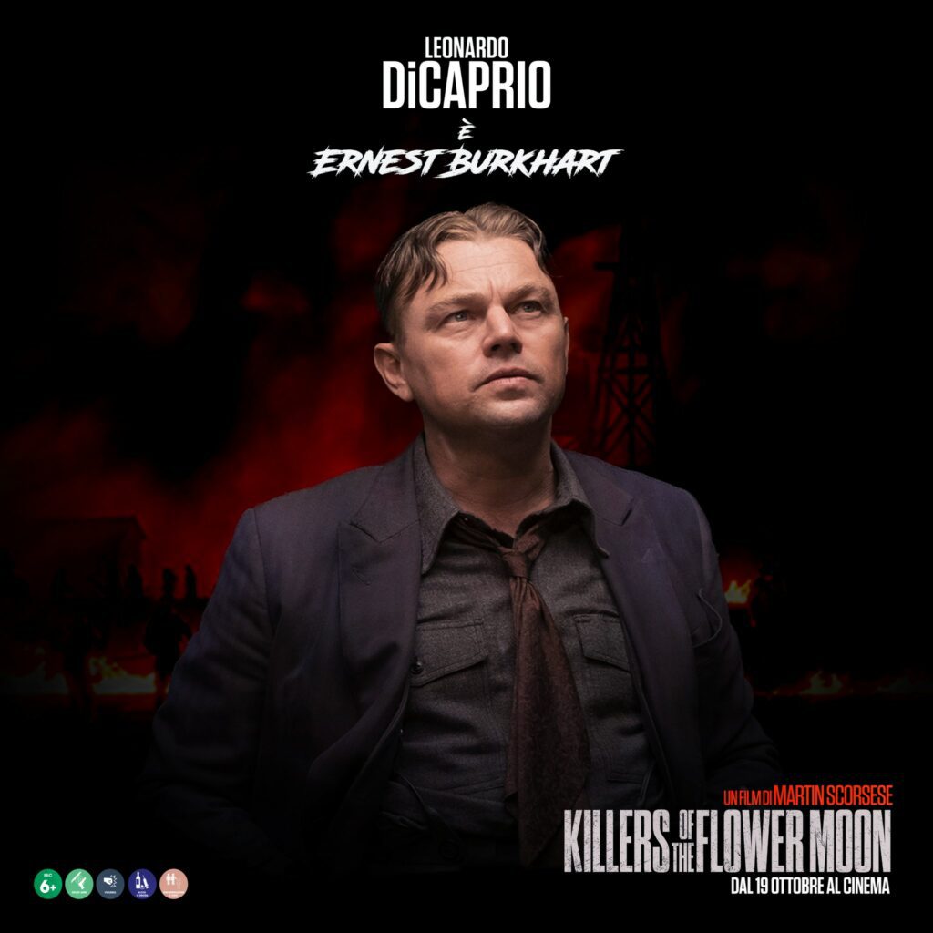 killers of the flower moon character poster leonardo dicaprio
