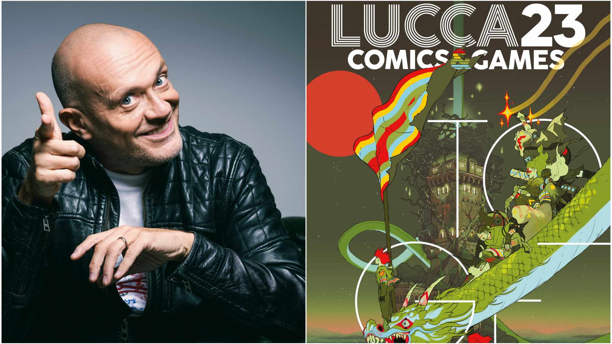 collage immagini lucca comics and games 2023 e max pezzali