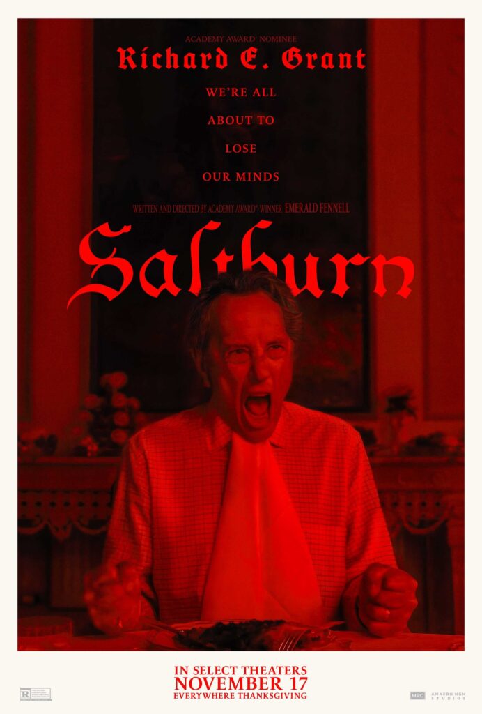 saltburn character poster Richard E. Grant 