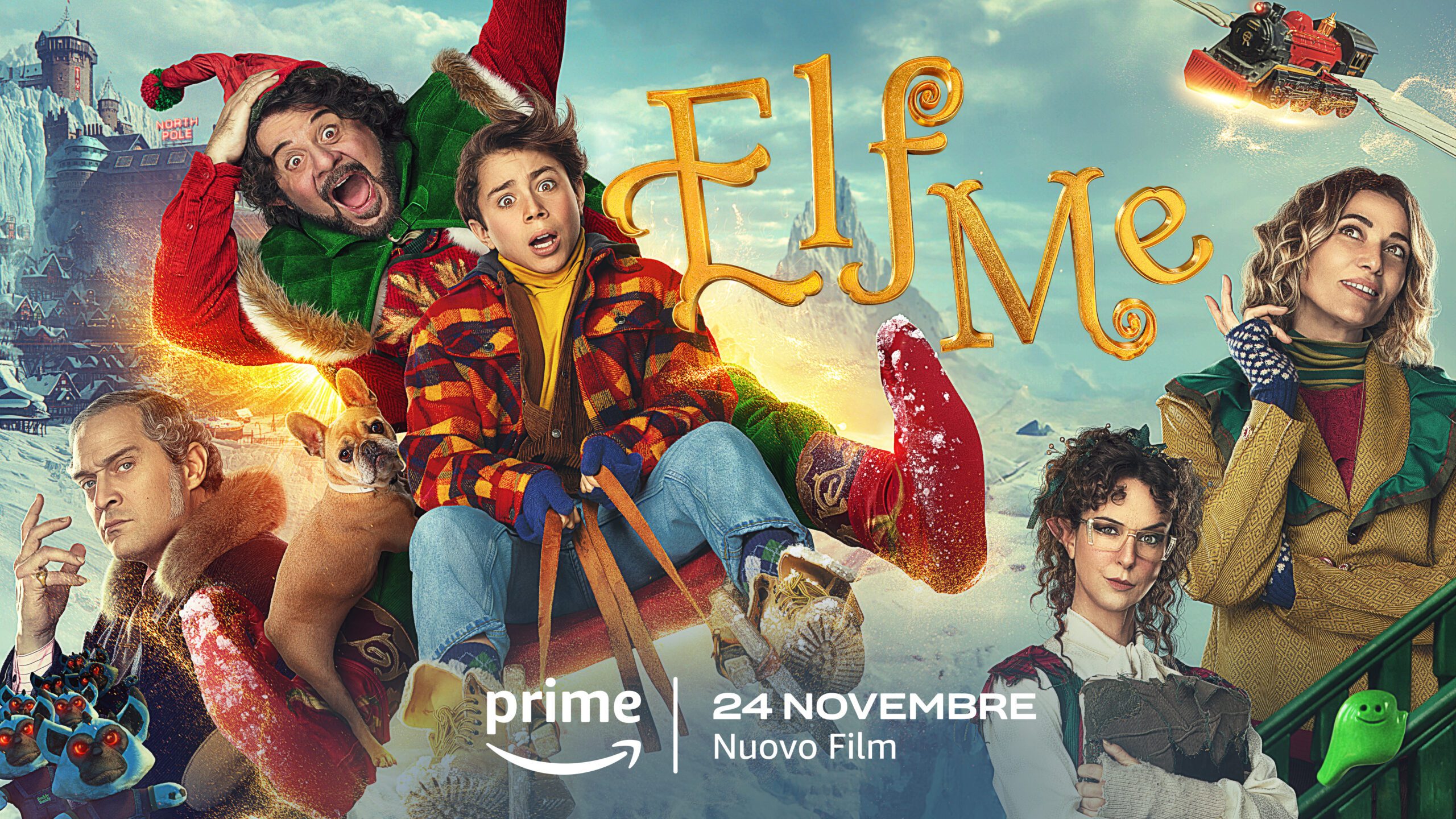 ELF ME, il poster del film di Natale con Lillo, Anna Foglietta, Claudio Santamaria e Caterina Guzzanti