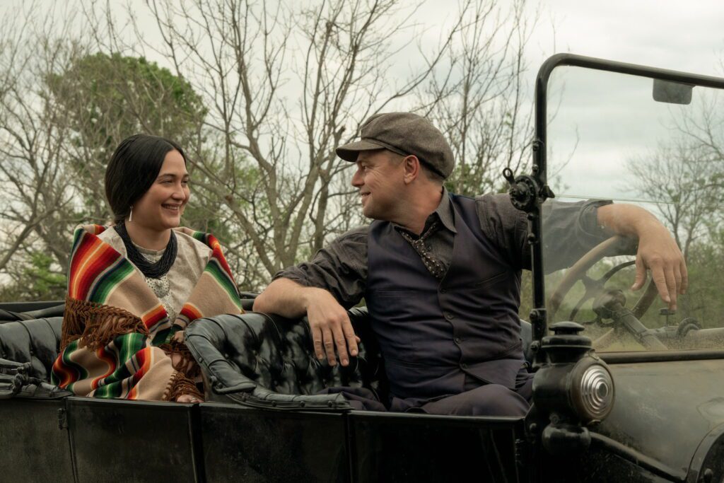 leonardo dicaprio e lily gladstone in killers of the flower moon