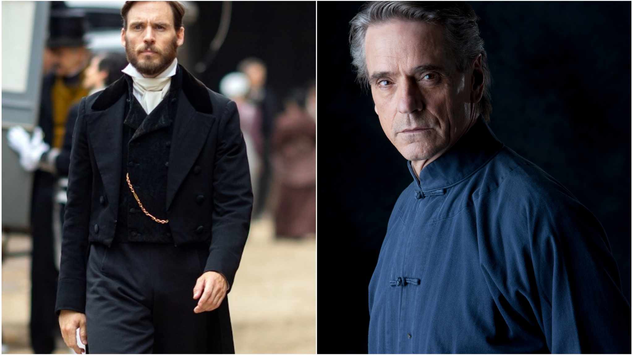 collage immagini sam claflin e jeremy irons