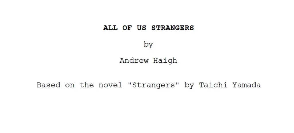cover sceneggiatura all of us strangers