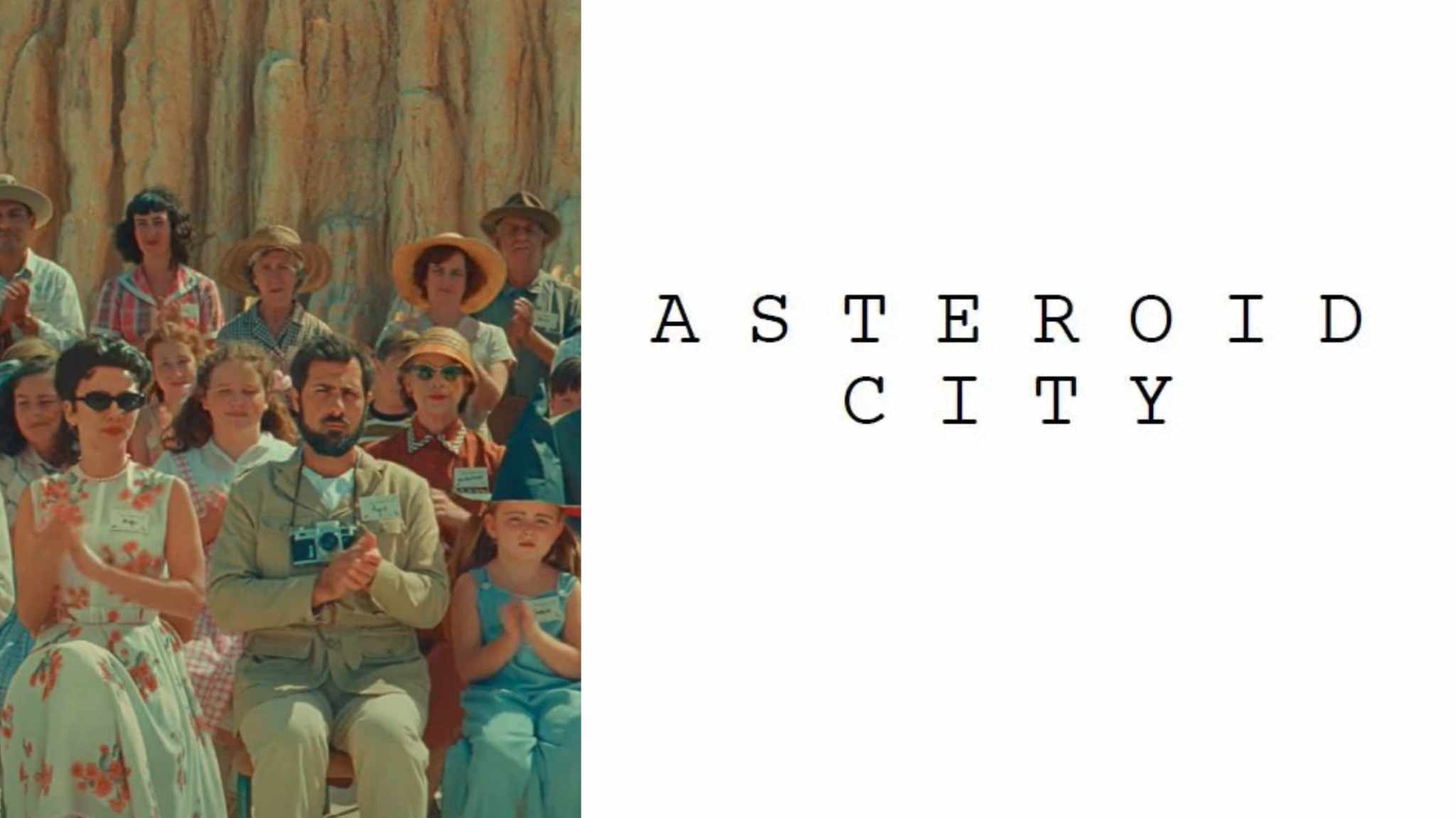 collage immagini asteroid city e sceneggiatura