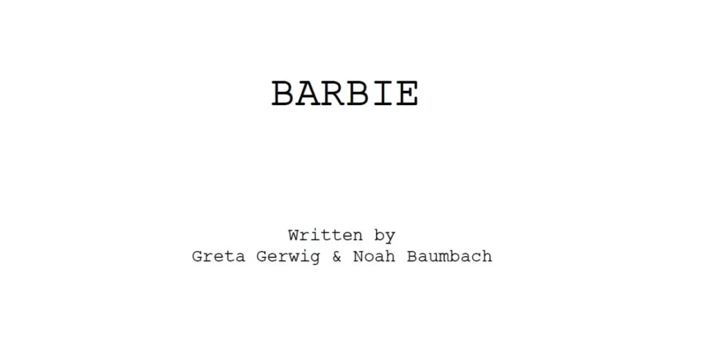 sceneggiatura barbie