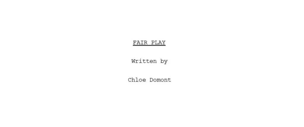 cover sceneggiatura fair play