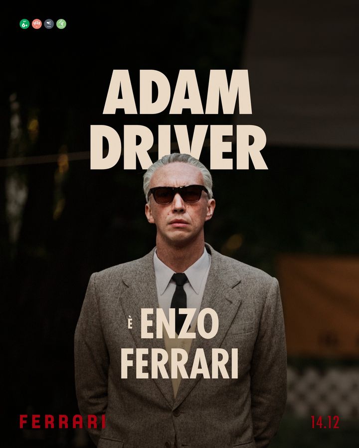 character poster adam driver in ferrari